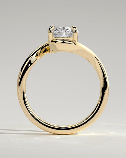 Oval Swirl Solitaire Lab Grown Diamond Engagement Ring