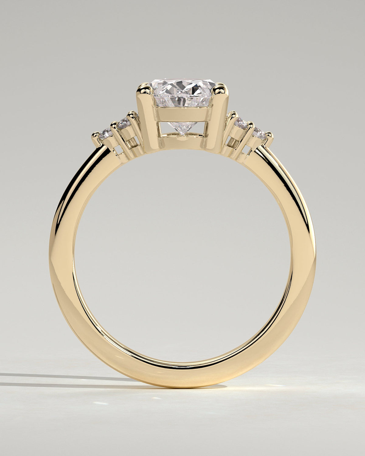 Oval Cluster Lab Grown Diamond Engagement Ring