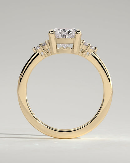 Oval Cluster Lab Grown Diamond Engagement Ring