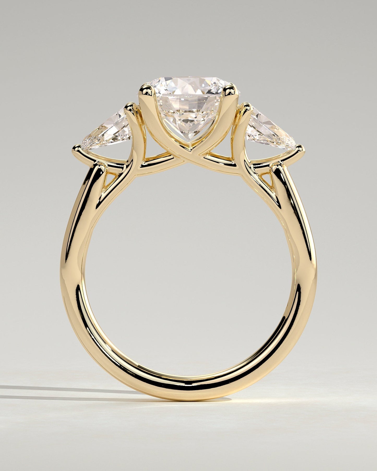 Round Three Stones Lab Grown Diamond Engagement Ring