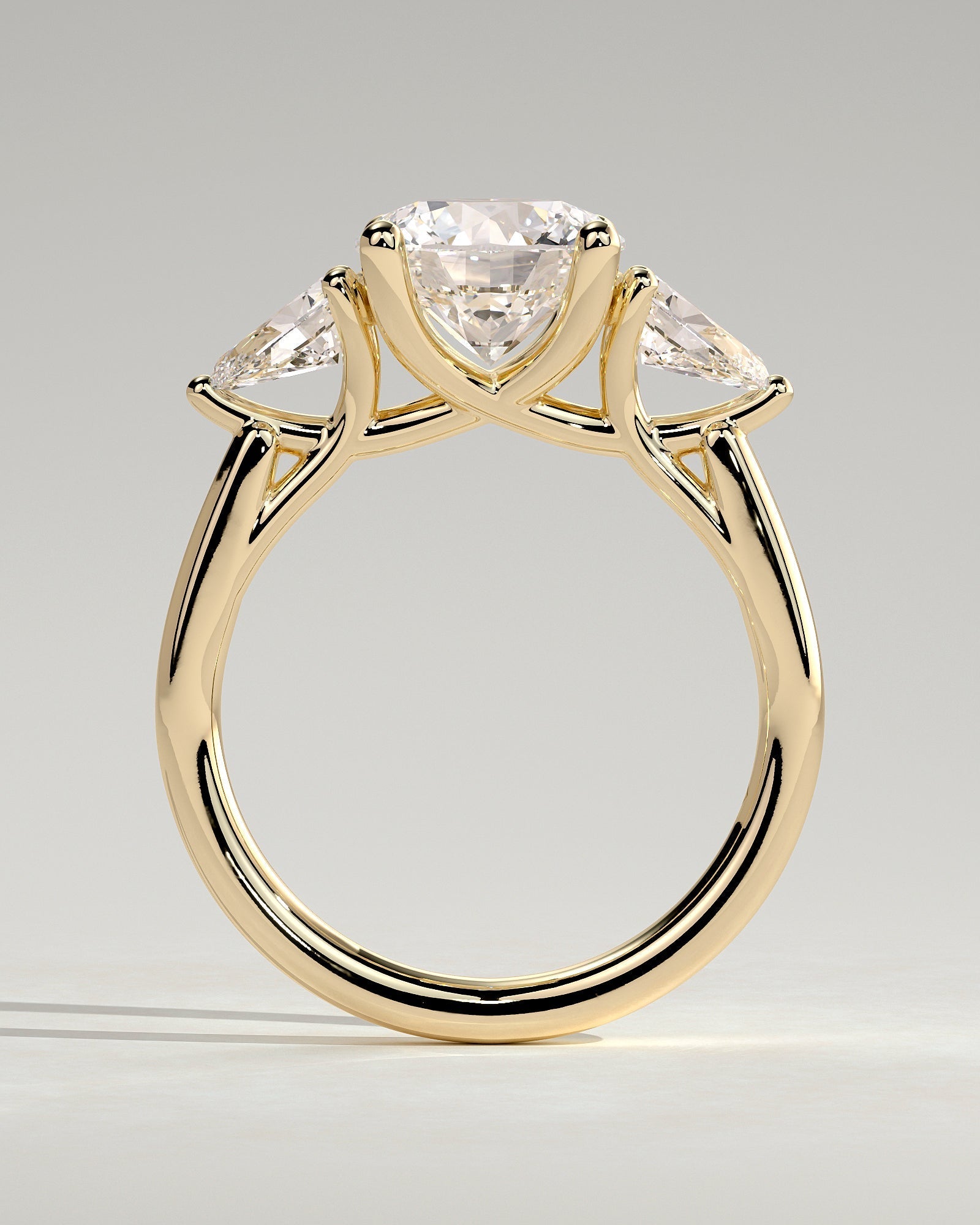 Round Three Stones Lab Grown Diamond Engagement Ring