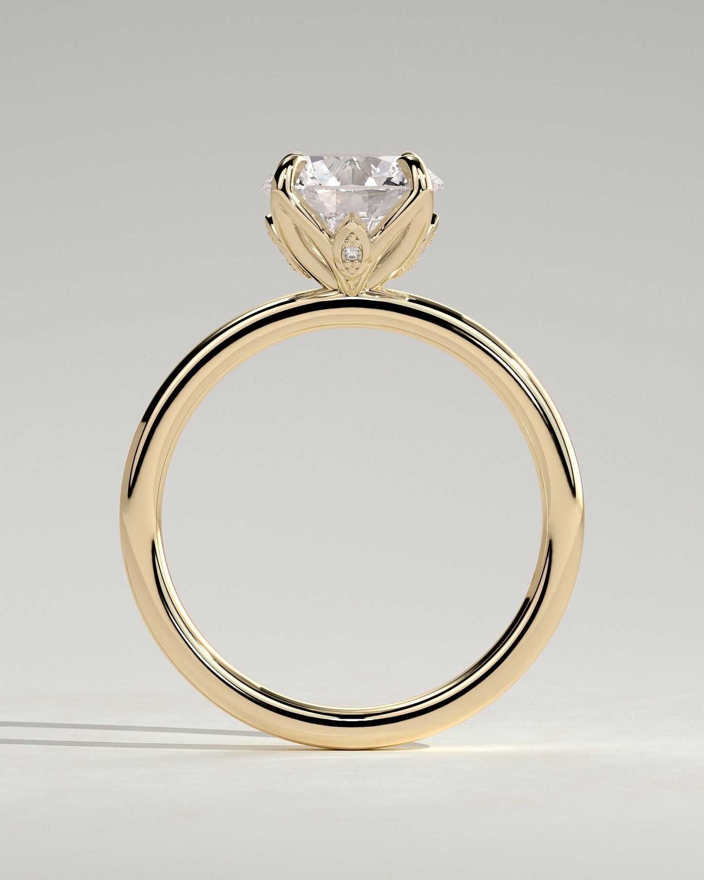 Round Solitaire With Tulip Prongs Lab Grown Diamond Engagement Ring