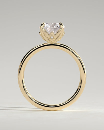 Round Solitaire With Tulip Prongs Lab Grown Diamond Engagement Ring