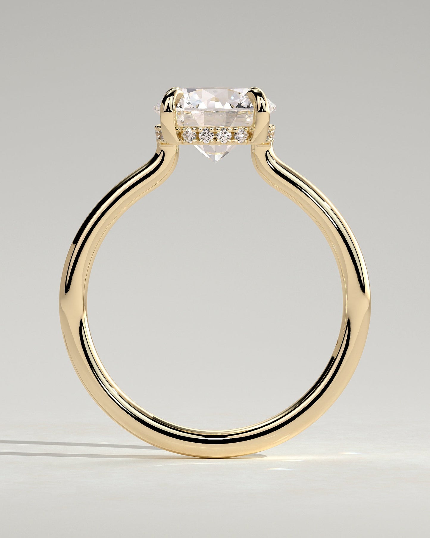 Round Hidden Halo Lab Grown Diamond Engagement Ring