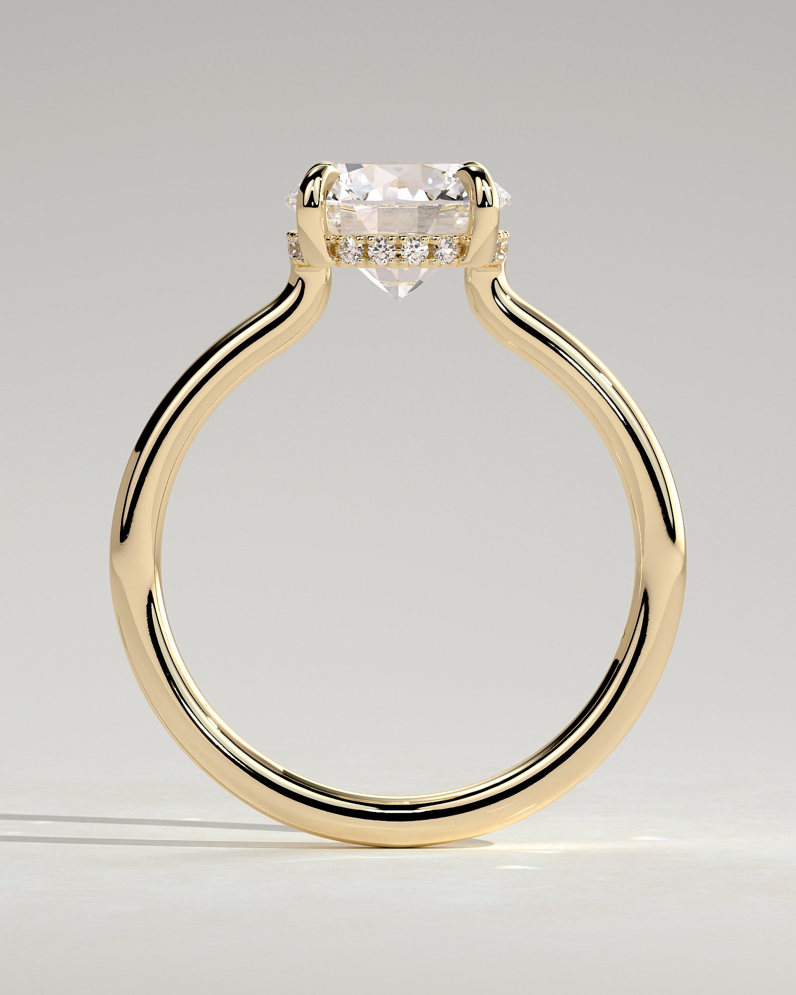Round Hidden Halo Lab Grown Diamond Engagement Ring