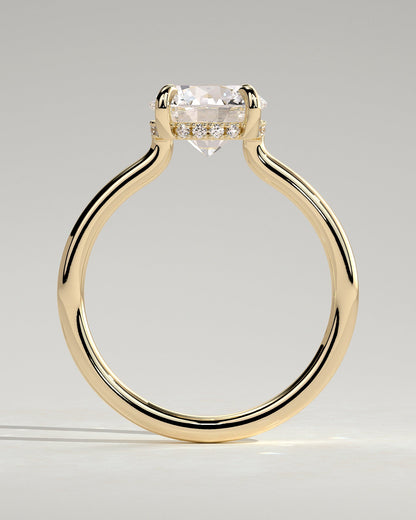 Round Hidden Halo Lab Grown Diamond Engagement Ring
