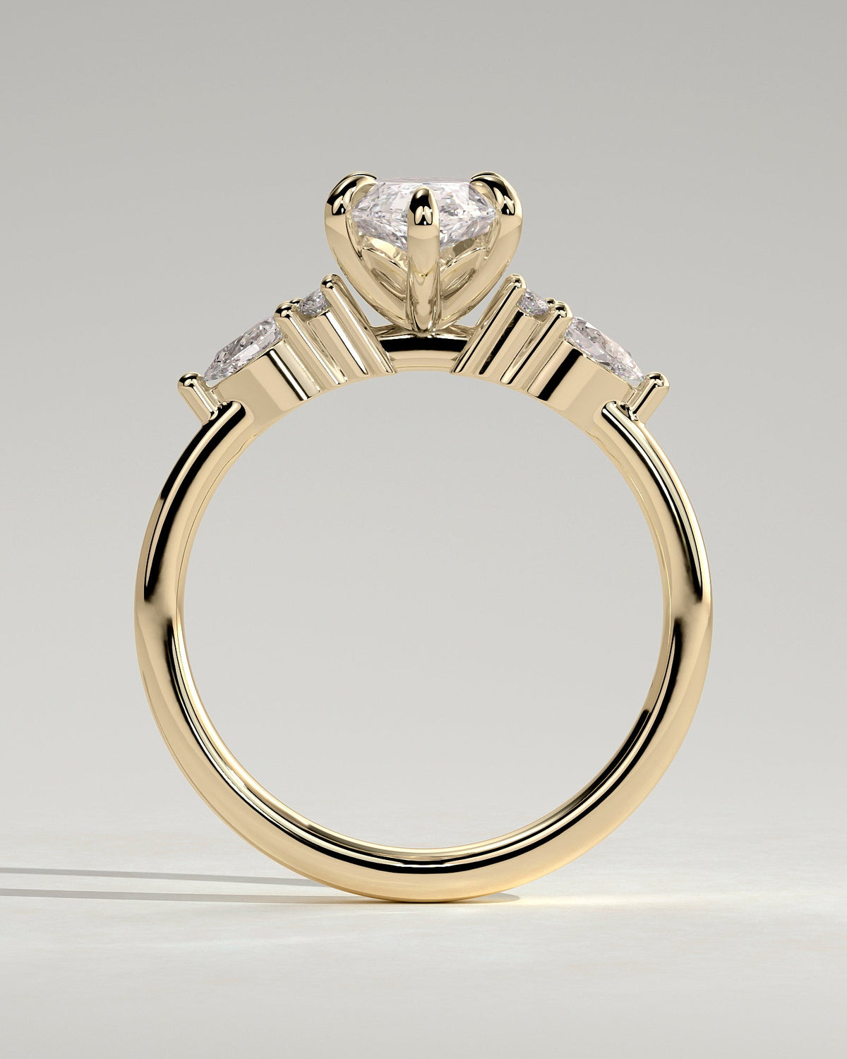 Marquise Cluster Lab Grown Diamond Engagement Ring