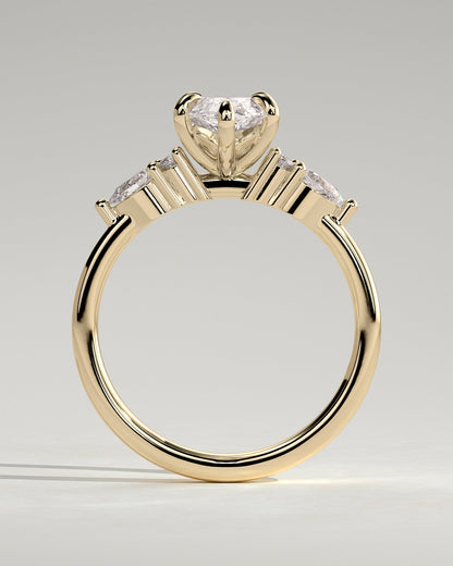 Marquise Cluster Lab Grown Diamond Engagement Ring