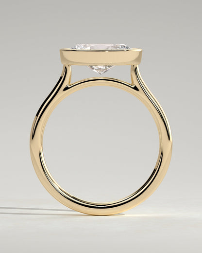 Oval Bezel East West Solitaire Lab Grown Diamond Engagement Ring
