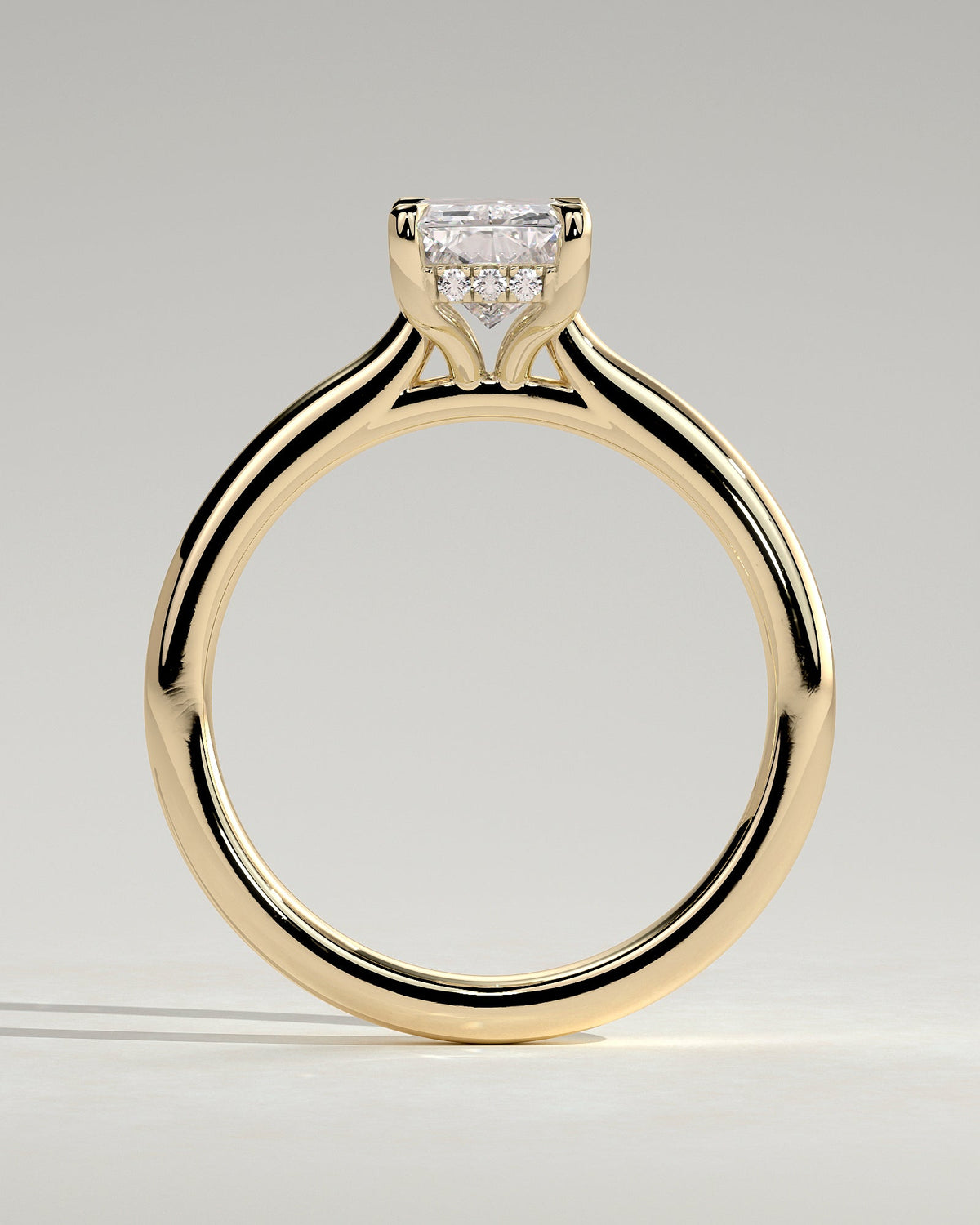 Radiant Hidden Halo Lab Grown Diamond Engagement Ring