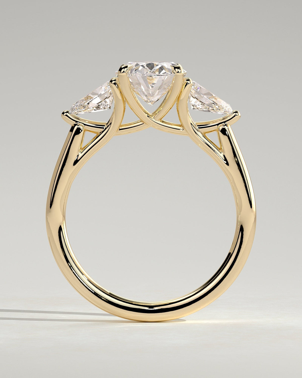 Oval Three Stones Lab Grown Diamond Engagement Ring