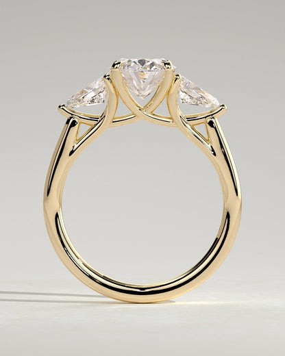 Oval Three Stones Lab Grown Diamond Engagement Ring