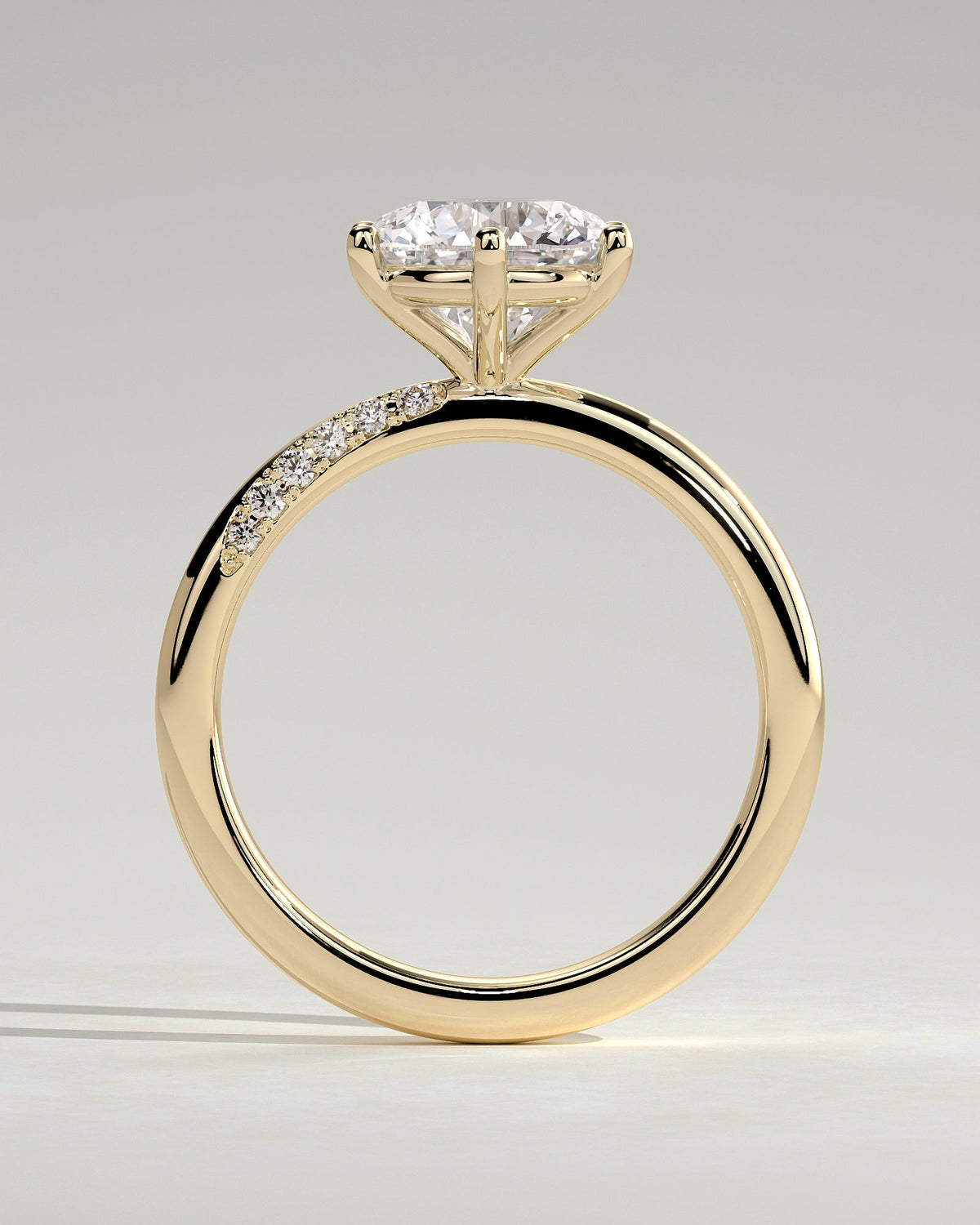 Round Minimal Cluster Lab Grown Diamond Engagement Ring
