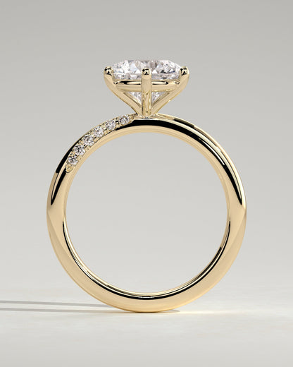 Round Minimal Cluster Lab Grown Diamond Engagement Ring