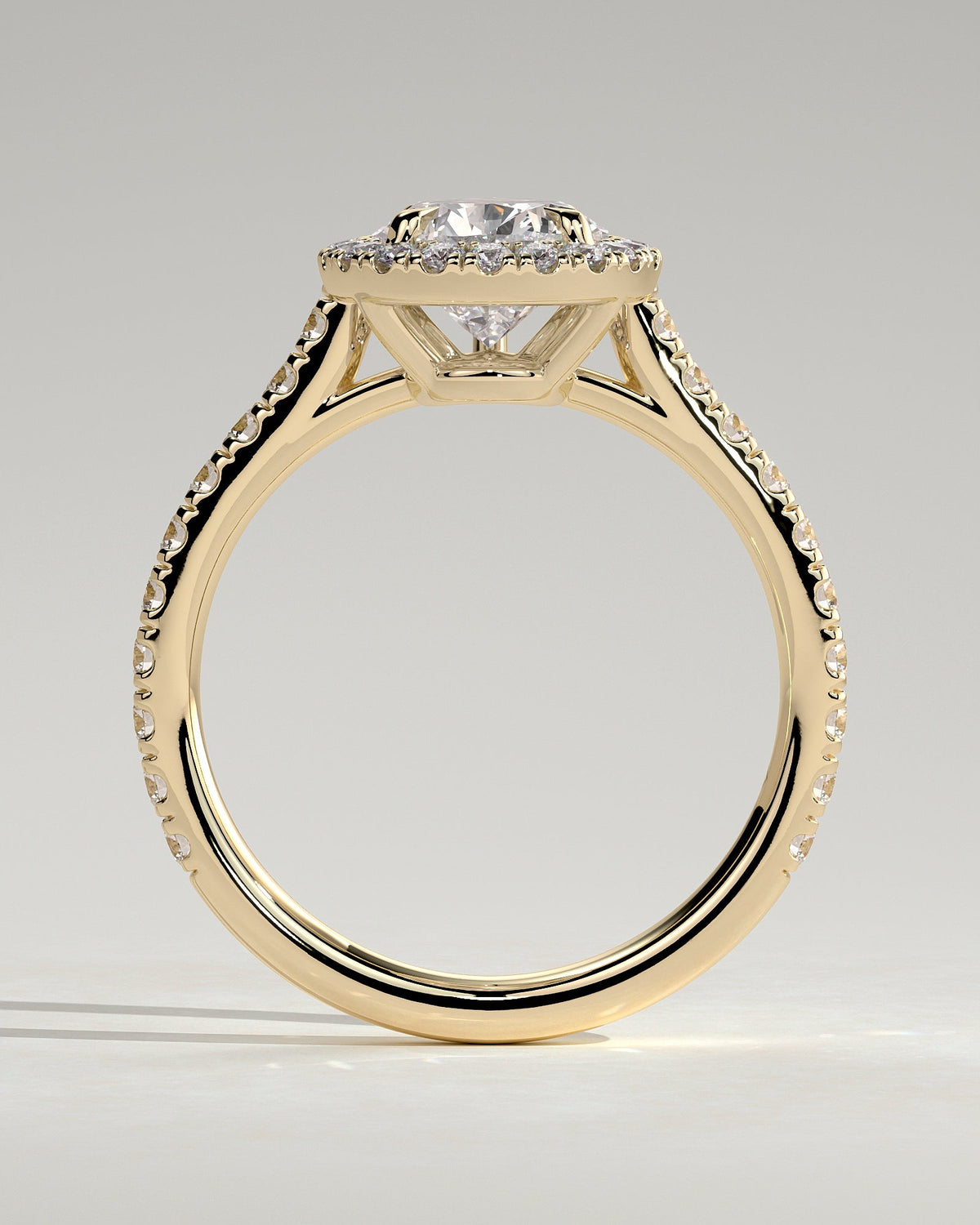 Pear Halo and Pave Lab Grown Diamond Engagement Ring