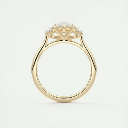 1.98 CT Marquise Cut Three Stone Moissanite Engagement Ring 14