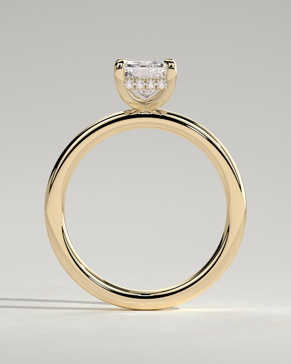 Radiant Hidden Halo Lab Grown Diamond Engagement Ring