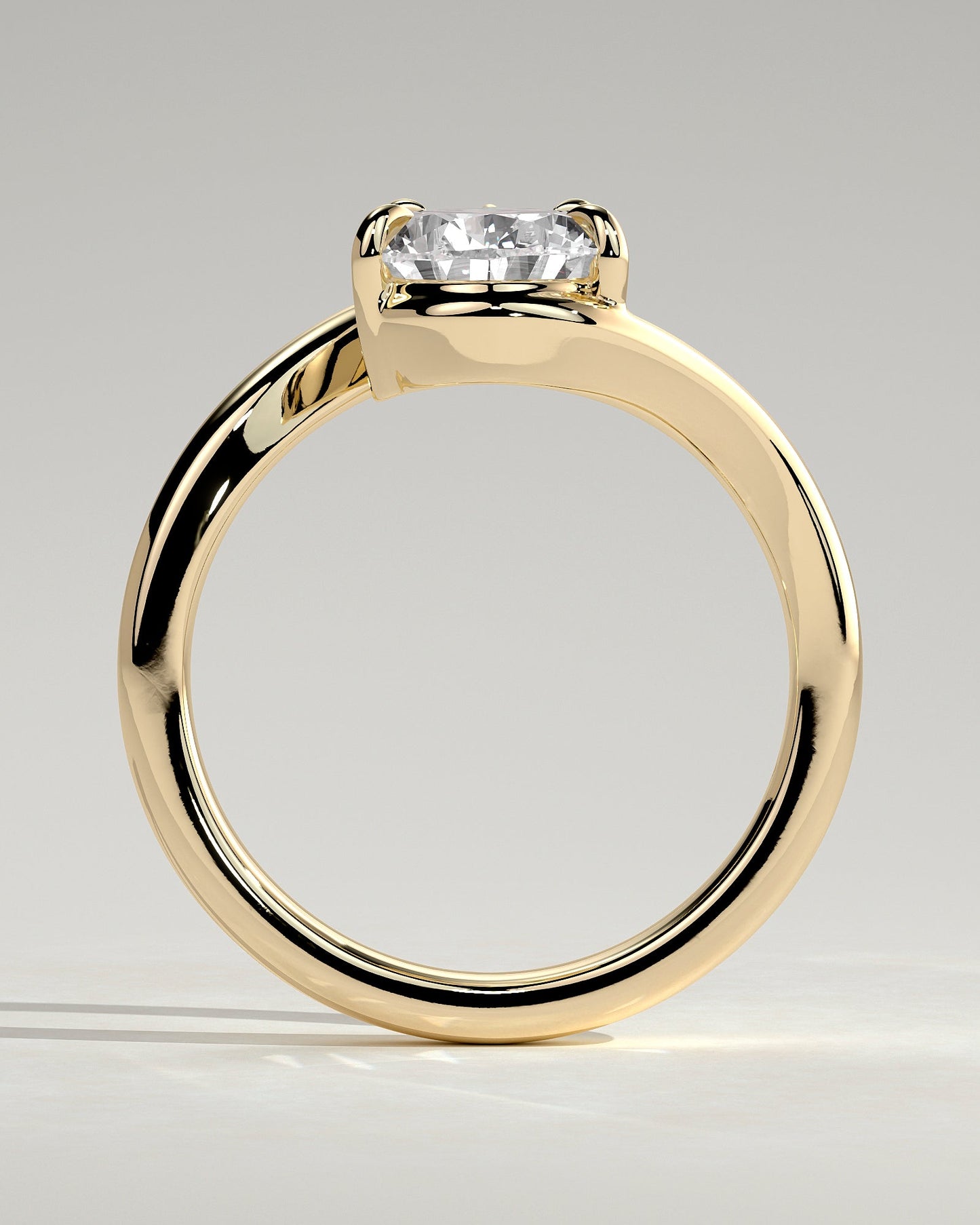Pear Swirl Solitaire Lab Grown Diamond Engagement Ring