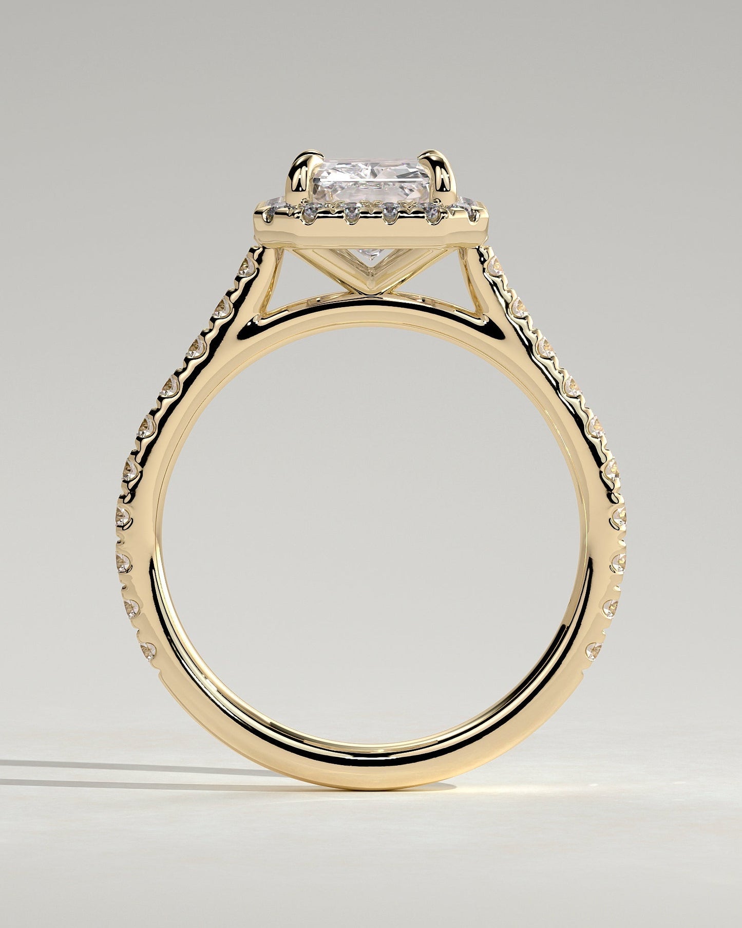 Radiant Halo & Pave Lab Grown Diamond Engagement Ring