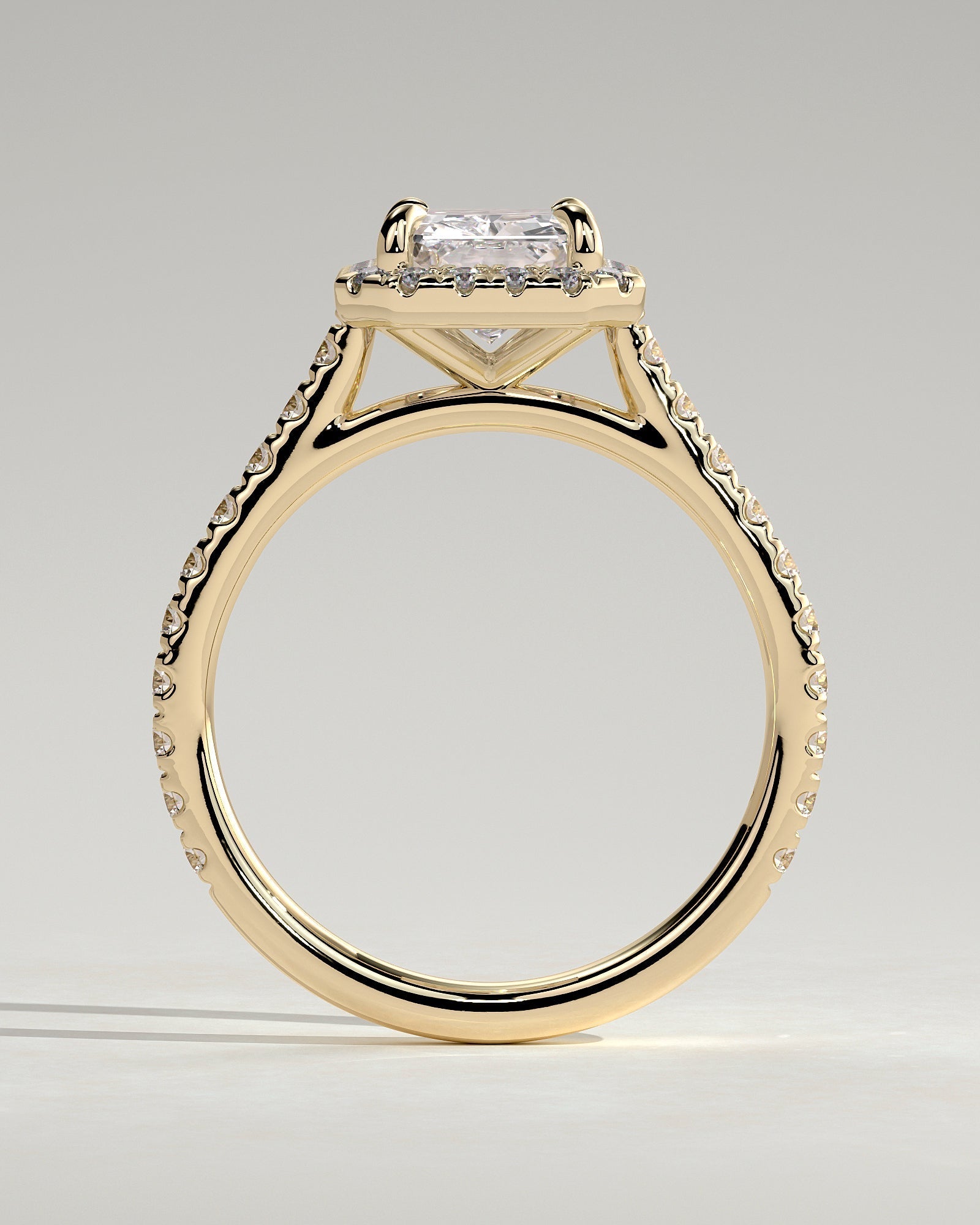 Radiant Halo & Pave Lab Grown Diamond Engagement Ring