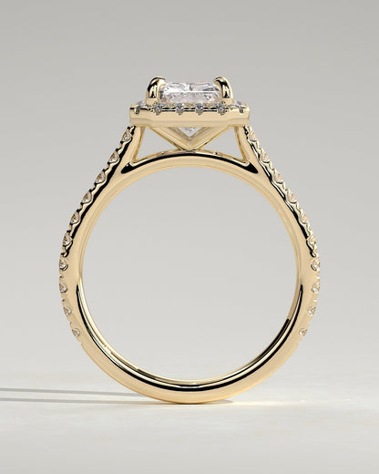 Radiant Halo & Pave Lab Grown Diamond Engagement Ring