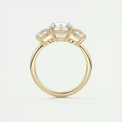 2.0 CT Round Cut Three Stone Moissanite Engagement Ring 14