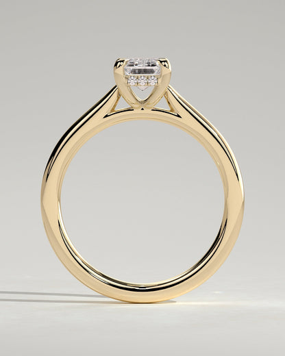 Emerald Cathedral & Hidden Halo Lab Grown Diamond Engagement Ring