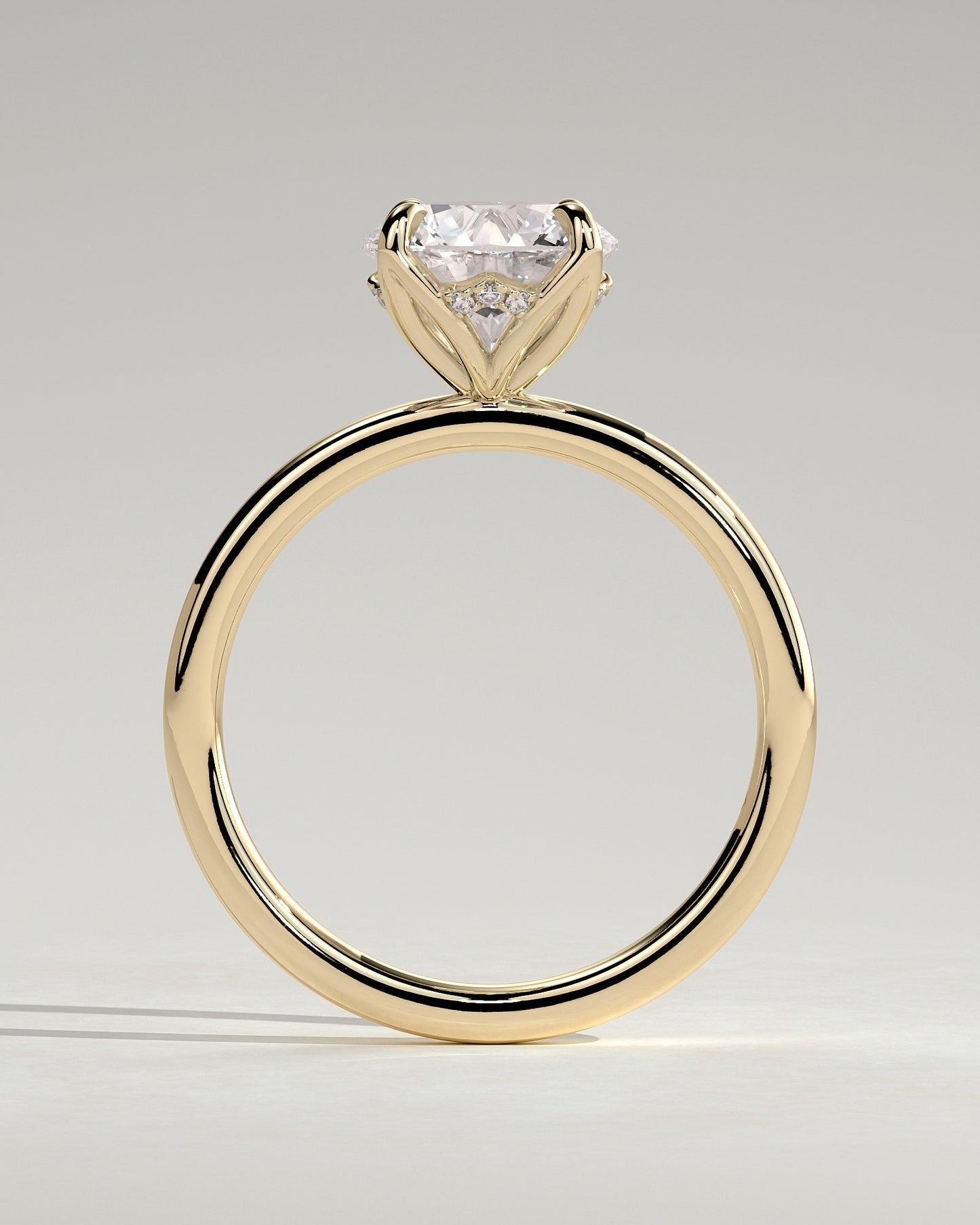 Round Hidden Halo Lab Grown Diamond Engagement Ring