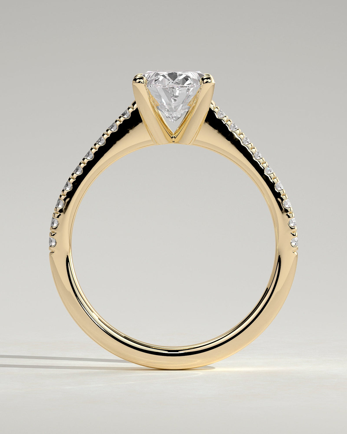 Oval Pave Lab Grown Diamond Engagement Ring