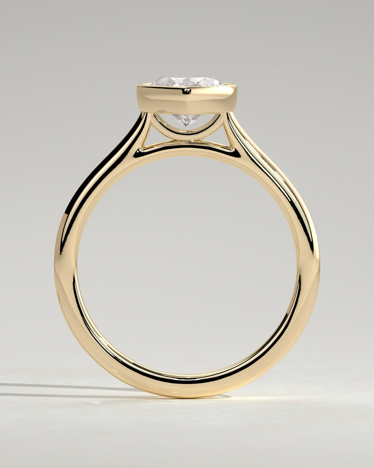 Marquise Bezel Solitaire Lab Grown Diamond Engagement Ring