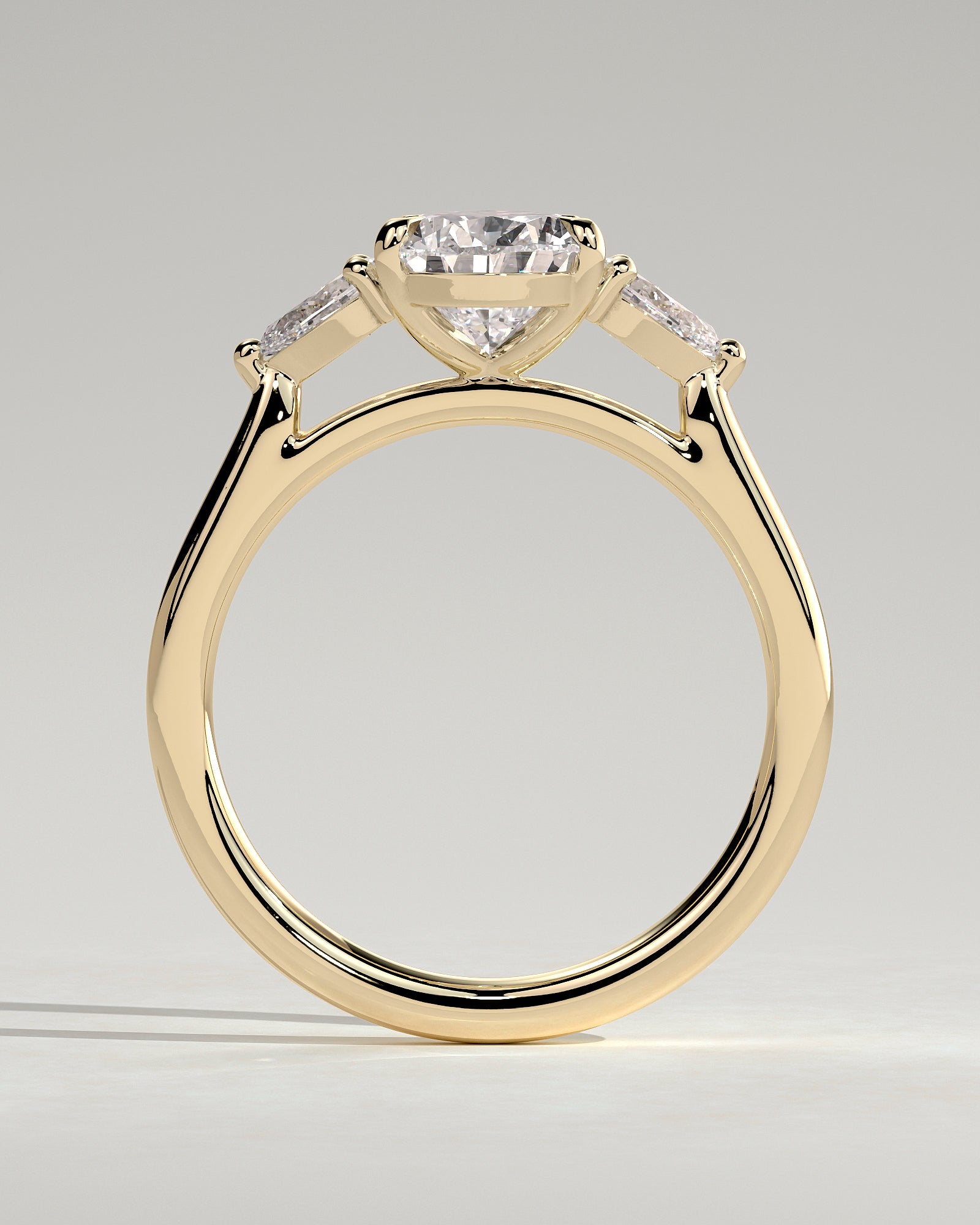 Pear Three Stones Lab Grown Diamond Engagement Ring