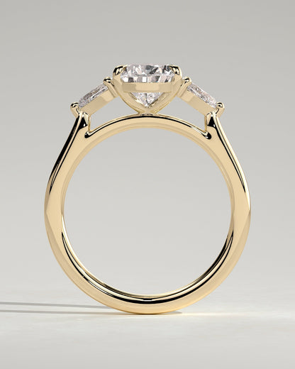 Pear Three Stones Lab Grown Diamond Engagement Ring