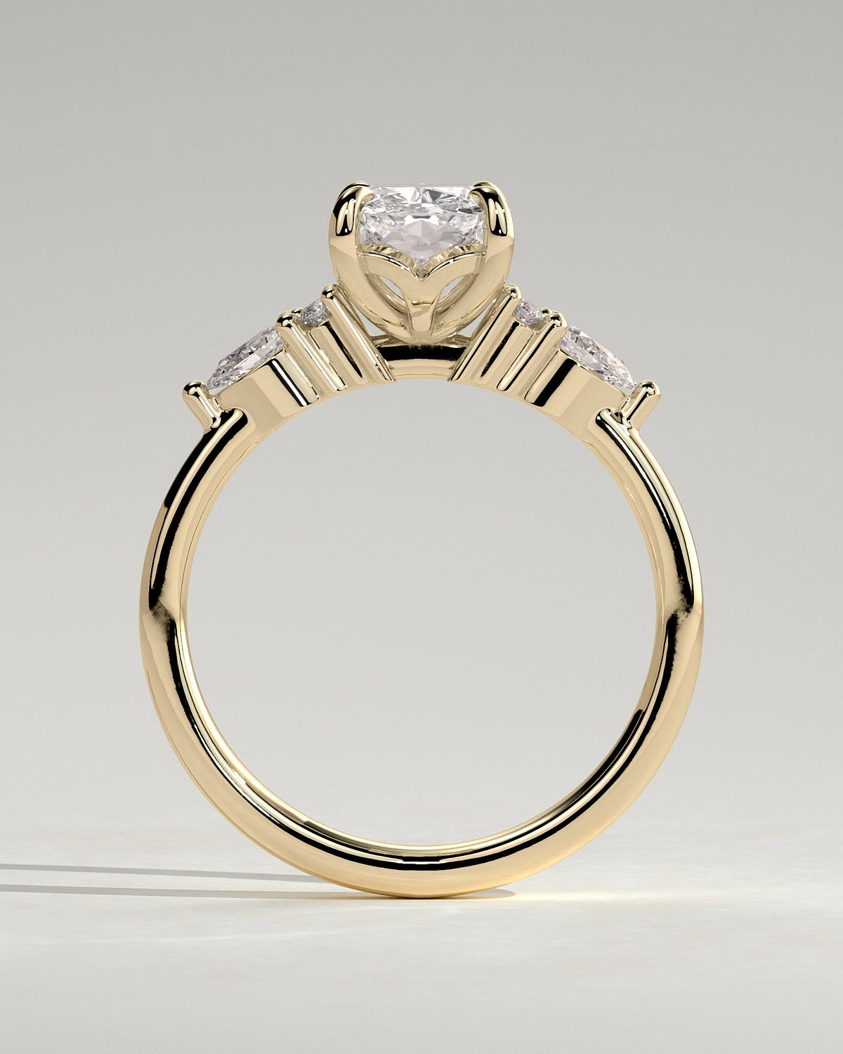 Elongated Cushion Cluster Lab Grown Diamond Engagement Ring