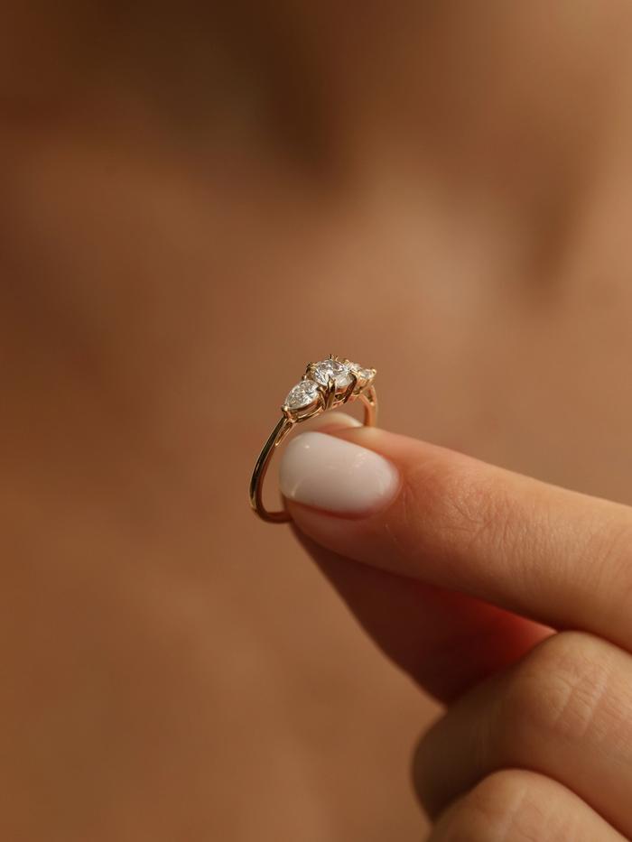 Marquise Cut Cluster Styled Lab Grown Diamond Engagement Ring