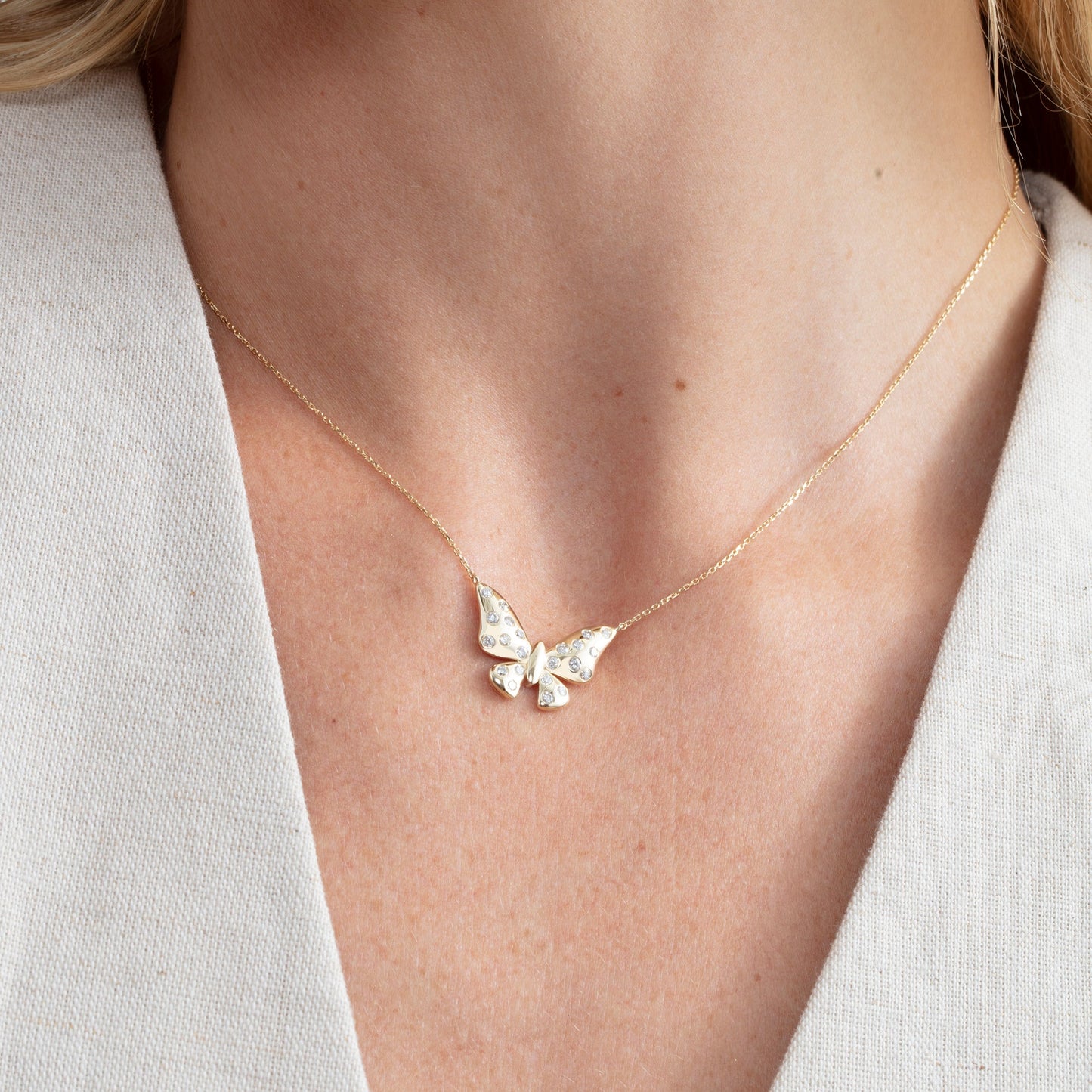 1.0 CT Round Bezel Solitaire Lab Grown Diamond Necklace