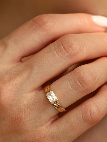 Marquise Cut Cluster Styled Lab Grown Diamond Engagement Ring