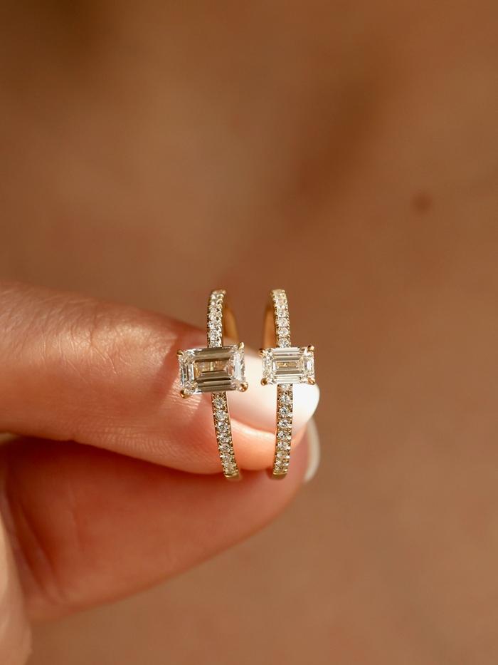 Marquise Cut Cluster Styled Lab Grown Diamond Engagement Ring