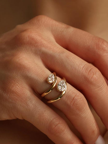 Marquise Cut Cluster Styled Lab Grown Diamond Engagement Ring
