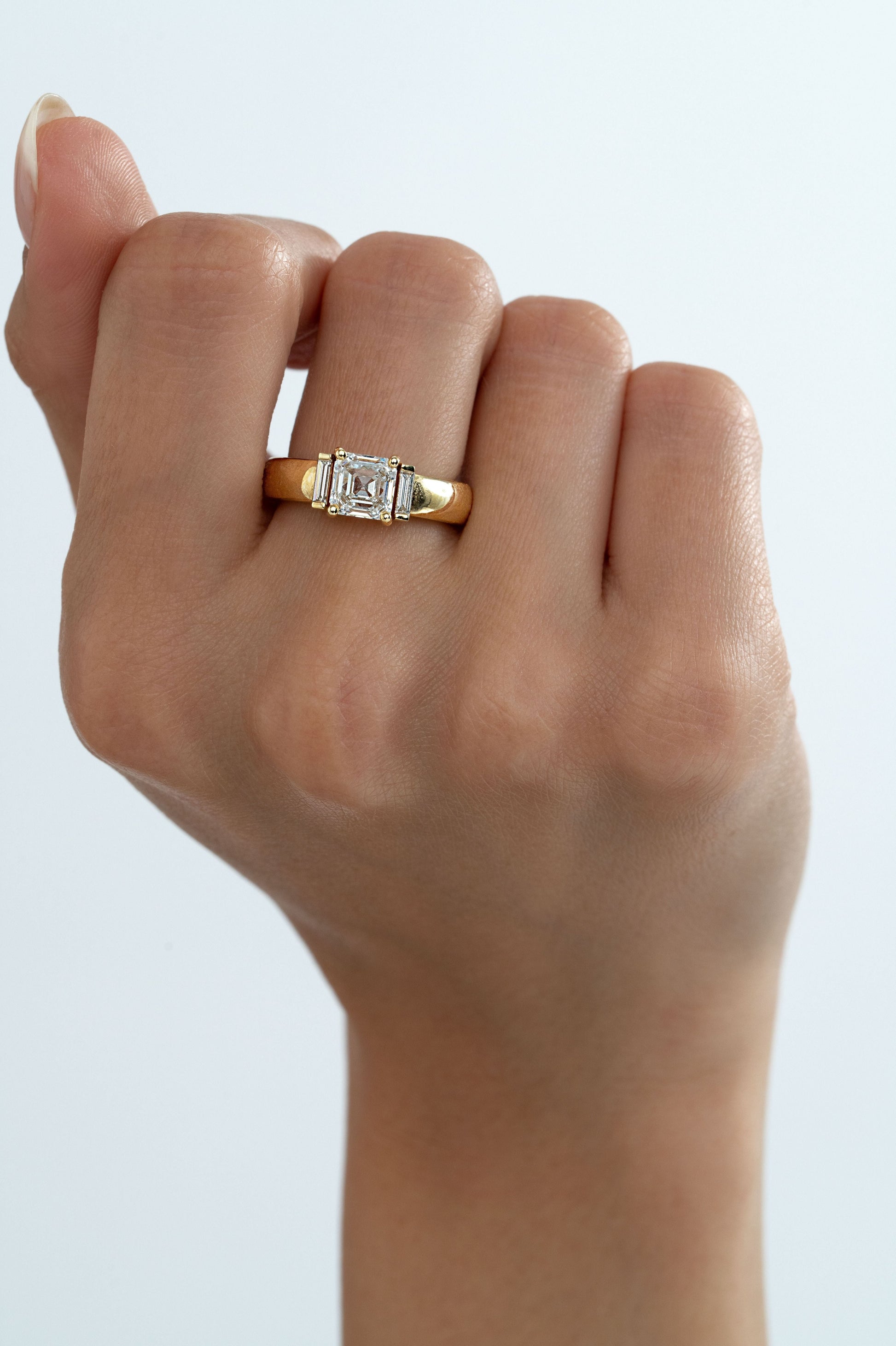 2 CT Round Three Stones Lab Grown Diamond Engagement Ring