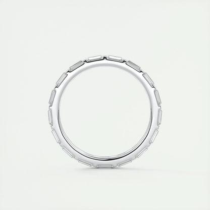 1.02 Baguette Cut Bar Setting Moissanite Bridal Wedding Band 5
