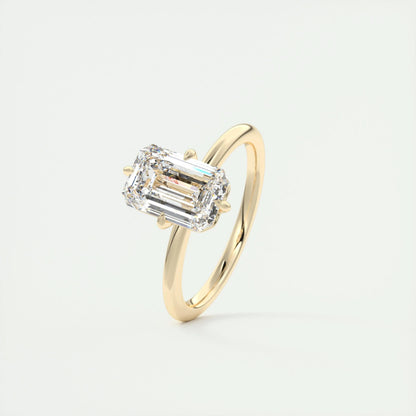 1.91 CT Emerald Cut Solitaire Moissanite Engagement Ring 11