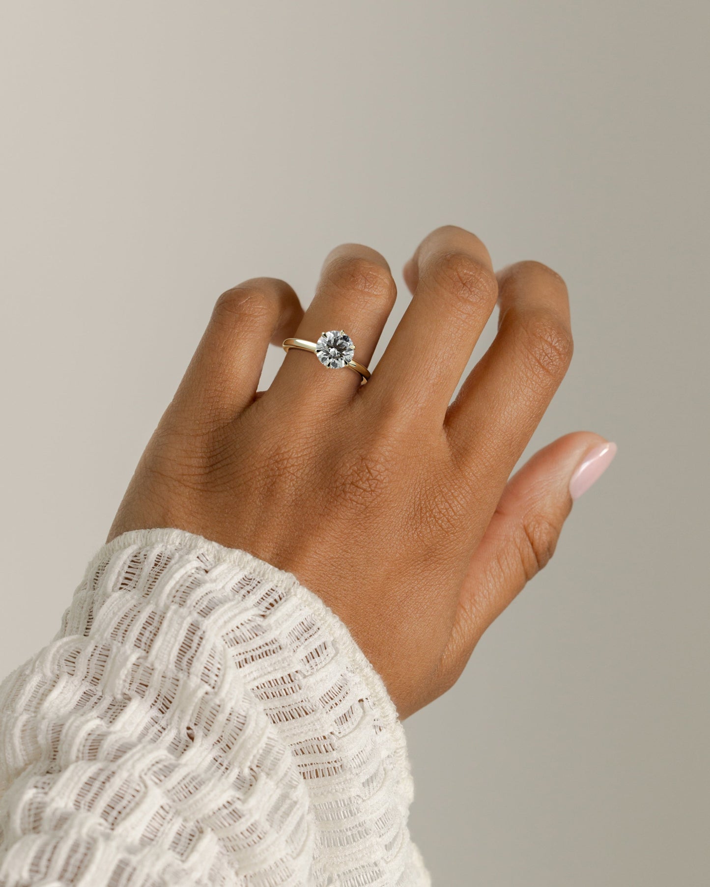 Round Hidden Halo Lab Grown Diamond Engagement Ring