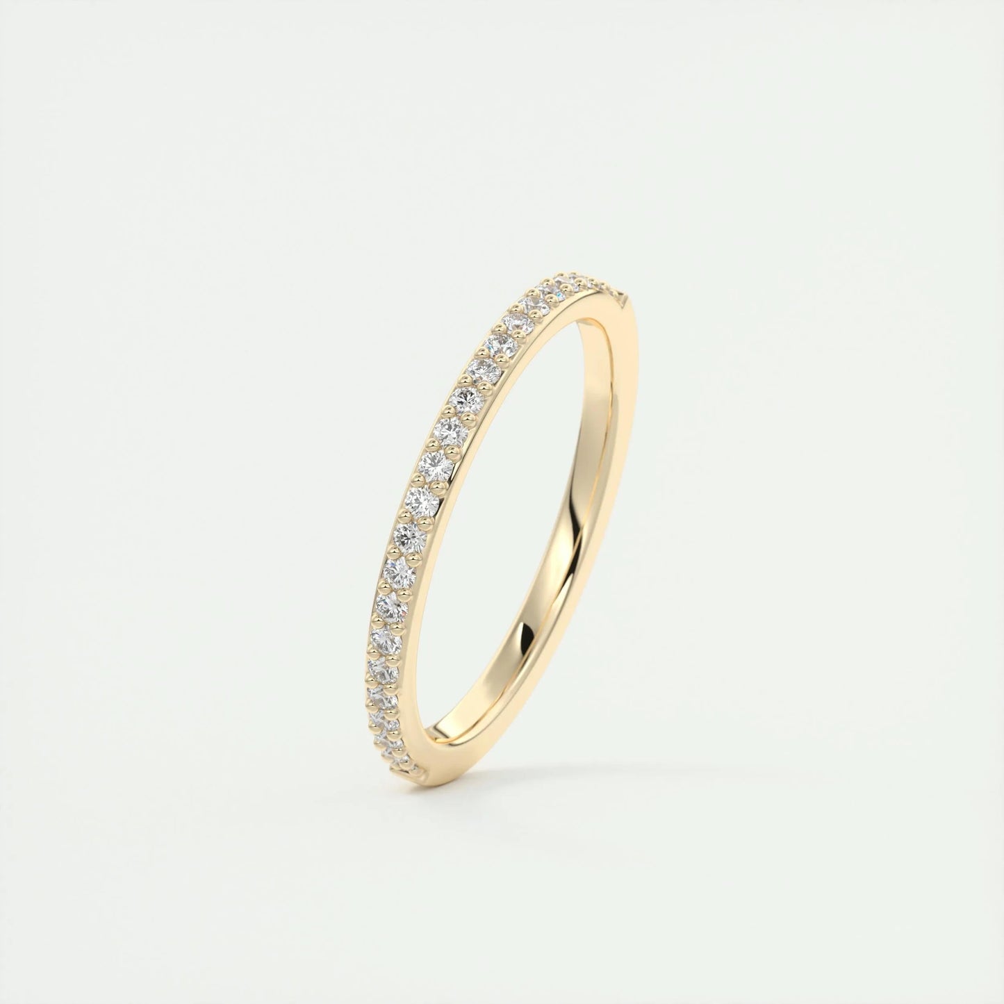 0.18 Round Minimalist Half Eternity Moissanite Bridal Wedding Band 10