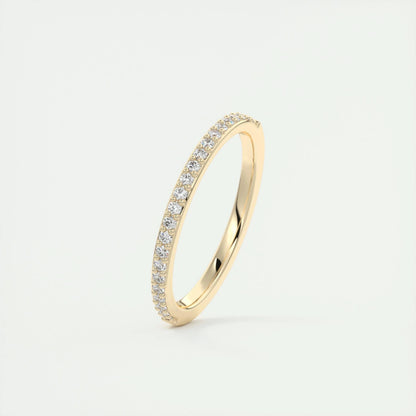 0.18 Round Minimalist Half Eternity Moissanite Bridal Wedding Band 10