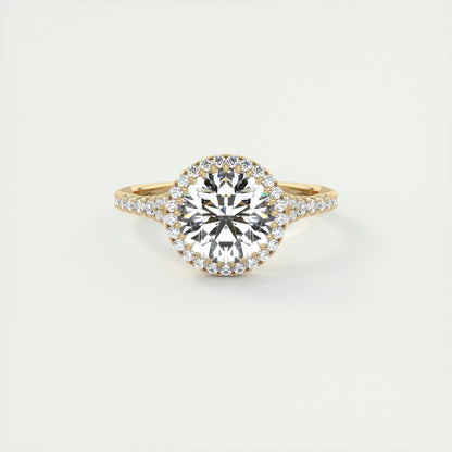2 CT Round Halo Split Shank CVD F/VS1 Diamond Engagement Ring 7