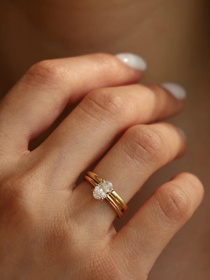 Marquise Cut Cluster Styled Lab Grown Diamond Engagement Ring