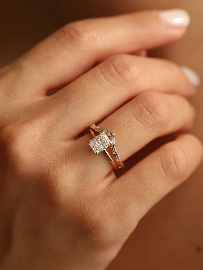 Marquise Cut Cluster Styled Lab Grown Diamond Engagement Ring