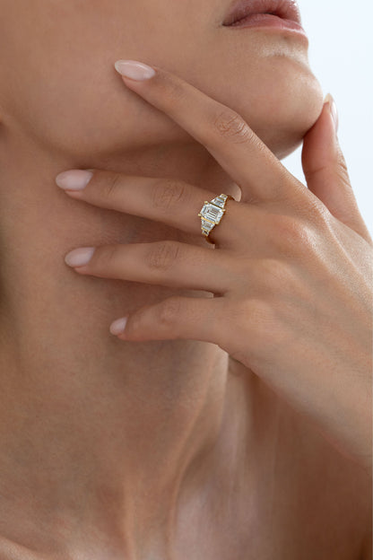 2 CT Round Three Stones Lab Grown Diamond Engagement Ring