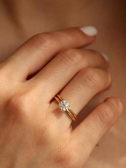 Marquise Cut Cluster Styled Lab Grown Diamond Engagement Ring
