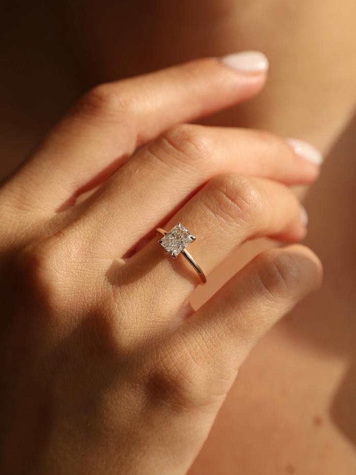 Marquise Cut Cluster Styled Lab Grown Diamond Engagement Ring